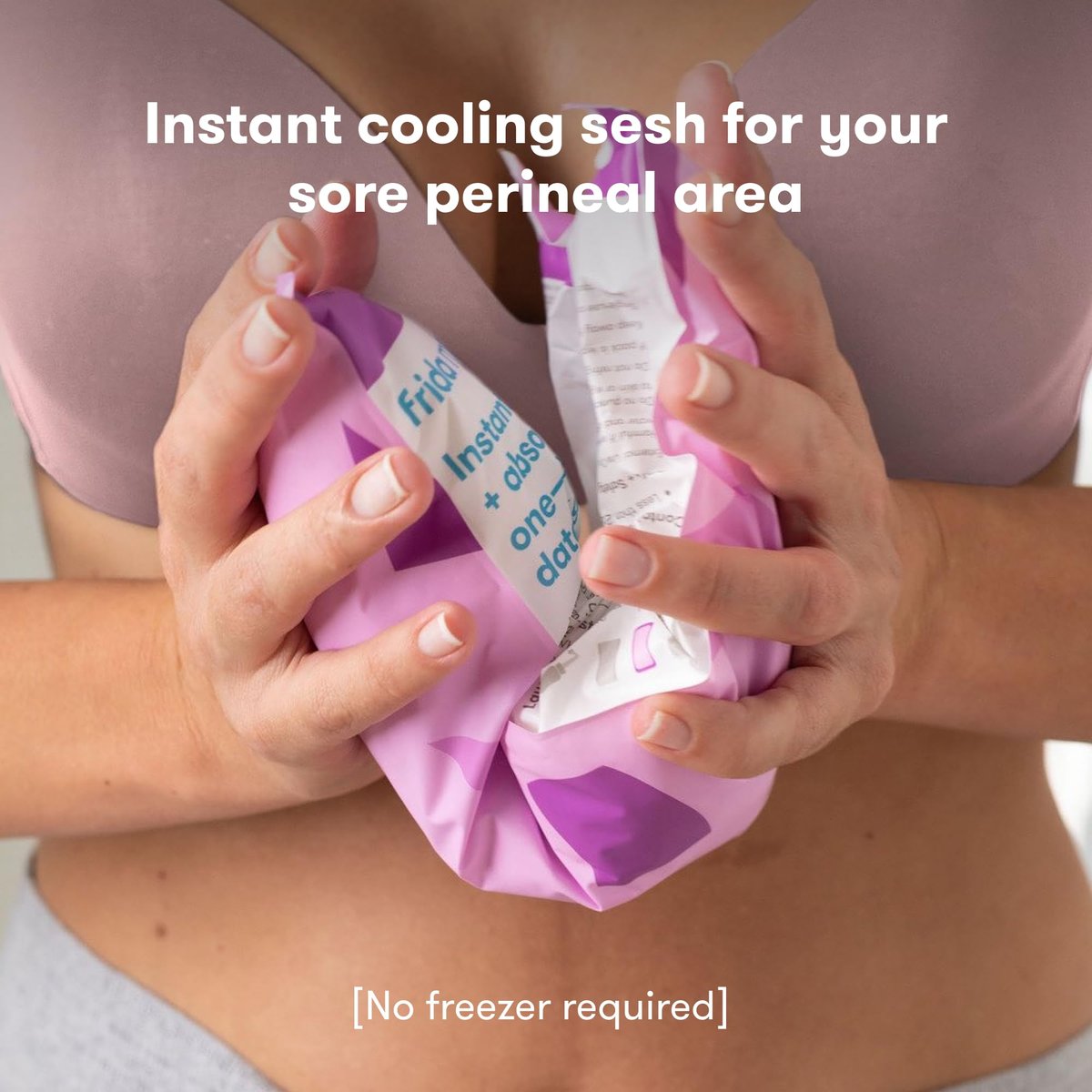 Frida Mom 2-in-1 Wochenbett-Pads, saugfähige Perineal-Eis-Maxi-Pads, sofortige Kältetherapie und Mutterschaftspad in einem, 8 Stück