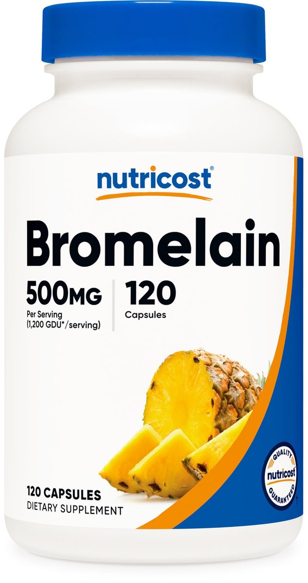 Nutricost Bromelain 500mg, 120 Kapseln - Bromelain (1200 GDU), Nicht-GVO, Glutenfrei
