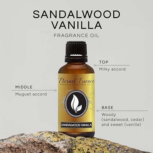 Eternal Essence Oils Sandelholz Vanille 30 ml Premium Duftöl – für Kerzen-, Seifenherstellung, Aromatherapie, Diffuser, Haushalt & Luftbefeuchter