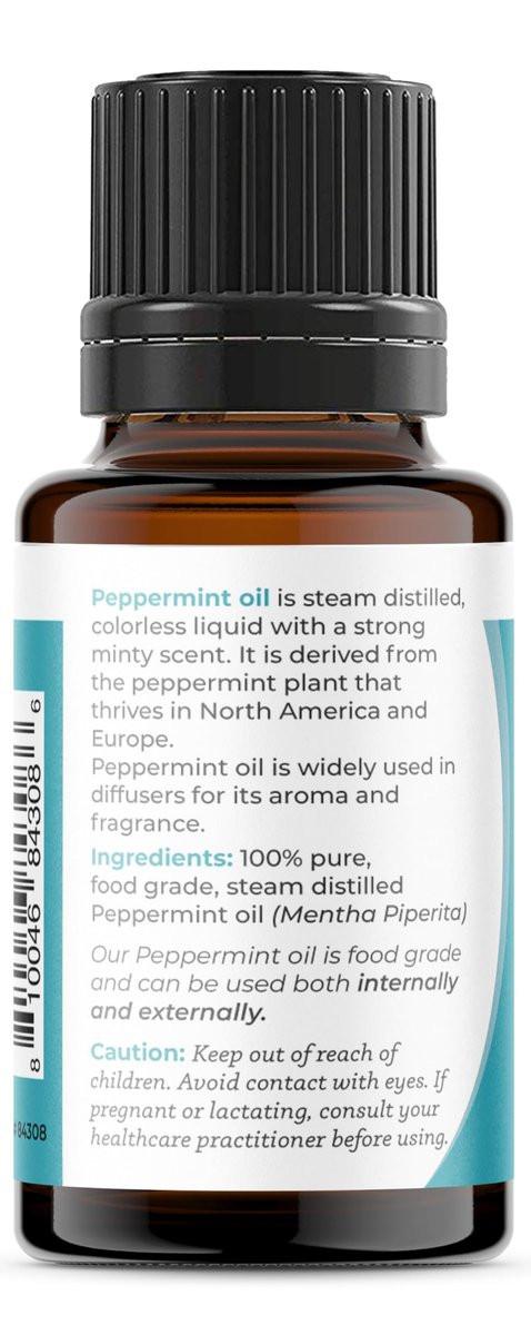 Viva Doria Pfefferminzöl, 100 % reines, natürliches, nordwestliches Pfefferminzöl, unverdünnt, für Aromatherapie | Lebensmittelqualität, 15 ml