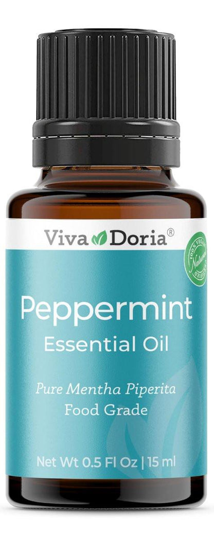 Viva Doria Pfefferminzöl, 100 % reines, natürliches, nordwestliches Pfefferminzöl, unverdünnt, für Aromatherapie | Lebensmittelqualität, 15 ml