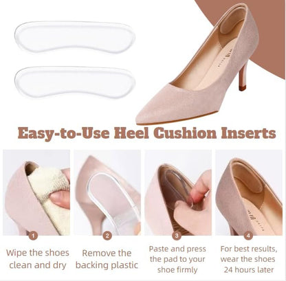 Gel-Fersenpolster für Damen und Herren – 20er Set, klare Fersenkissen für Schuhe