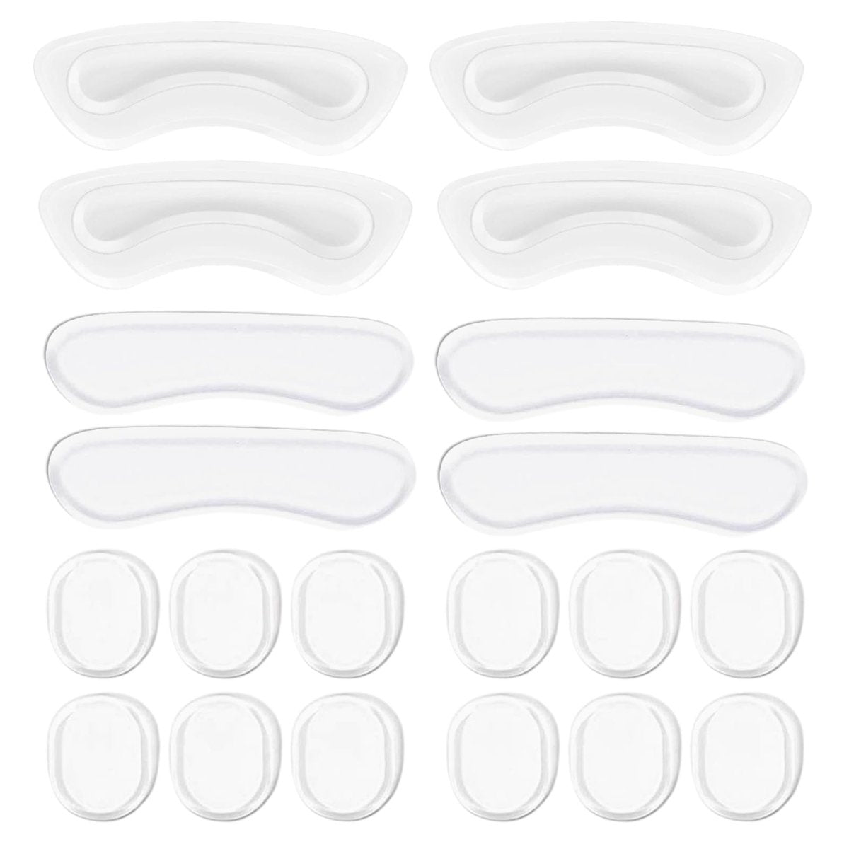 Gel-Fersenpolster für Damen und Herren – 20er Set, klare Fersenkissen für Schuhe