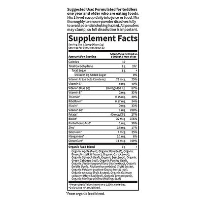 Garden of Life Kids Multivitamin Pulver – Tägliche Vitamine & Mineralien für Kleinkinder & Kinder – Bio Multi-Pulver mit 15 Vitamin C, D3, Zink für gesundes Wachstum – Glutenfrei – 30-Tage-Vorrat