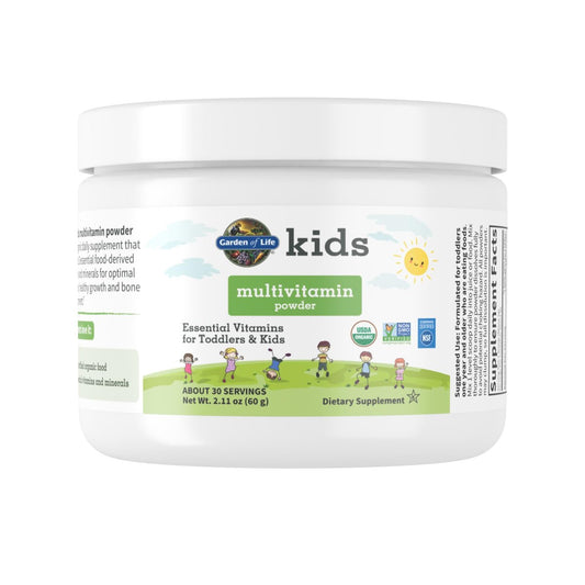 Garden of Life Kids Multivitamin Pulver – Tägliche Vitamine & Mineralien für Kleinkinder & Kinder – Bio Multi-Pulver mit 15 Vitamin C, D3, Zink für gesundes Wachstum – Glutenfrei – 30-Tage-Vorrat