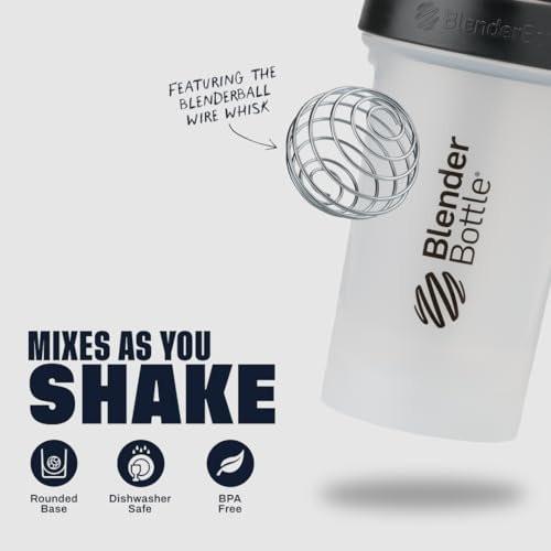 BlenderBottle Classic V2 Shaker-Flasche – 20 Unzen, klar/schwarz – Ideal für Proteinshakes und Pre-Workout