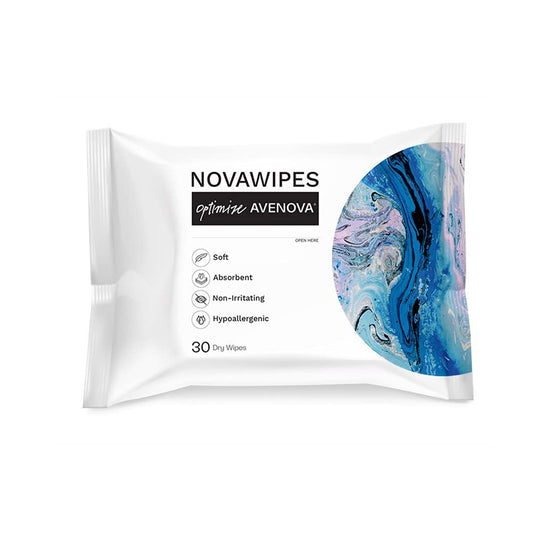 Avenova NovaWipes – Trockene Augenlid-Reinigungstücher – Nicht reizend, langlebig & saugfähig, mehrschichtige Augenlid-Reinigungstücher zur Verwendung mit Avenova Spray, 30 Stück
