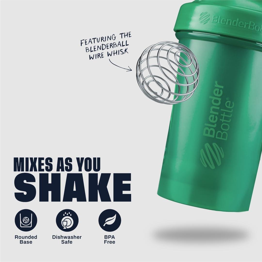 BlenderBottle Classic V2 Shaker Flasche – 20 Unzen, Smaragdgrün – Ideal für Proteinshakes & Pre-Workout