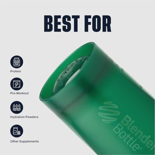 BlenderBottle Classic V2 Shaker Flasche – 20 Unzen, Smaragdgrün – Ideal für Proteinshakes & Pre-Workout