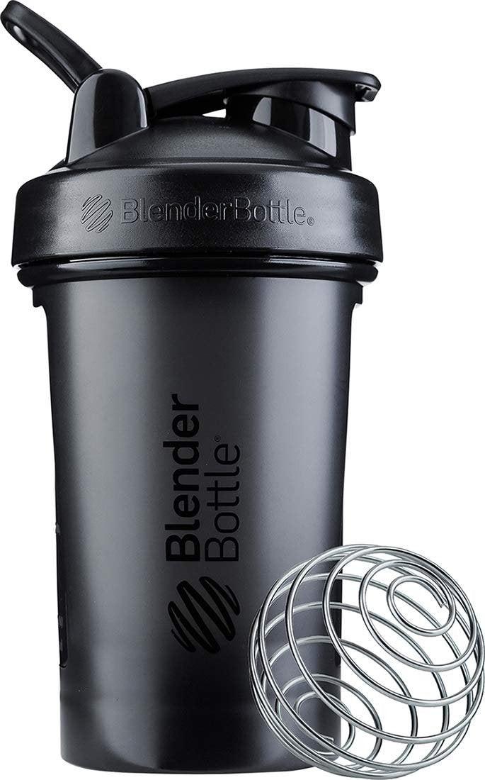 BlenderBottle Classic V2 Shaker-Flasche für Proteinshakes und Pre-Workout, 20 Unzen, Schwarz