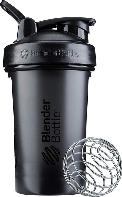 BlenderBottle Classic V2 Shaker-Flasche für Proteinshakes und Pre-Workout, 20 Unzen, Schwarz