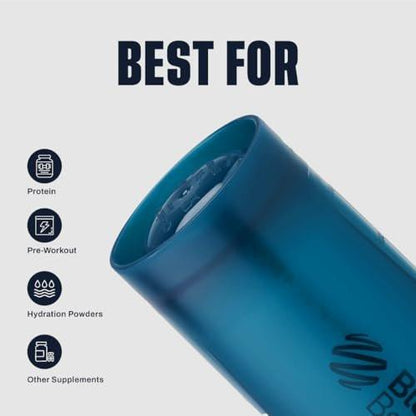 BlenderBottle Classic V2 Shaker-Flasche für Protein-Shakes und Pre-Workout, 20 oz, Ocean Blue
