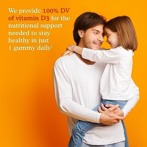 Garden of Life Kids Bioaktive Vitamin D3 Gummibärchen – 800 IE (100% Tagesbedarf) für starke Knochen, Zähne, Gehirn & Immunsystem – Ohne Zucker, Vegan, Nicht-GMO, Glutenfrei, Orangengeschmack, 60 Portionen