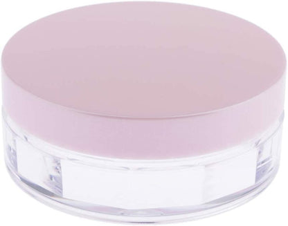 AKOAK Nachfüllbarer Puderbehälter aus Kunststoff, 10 ml, auslaufsicher, mit Schwammpuderquaste, elastischem Sieb und rosa Schraubdeckel