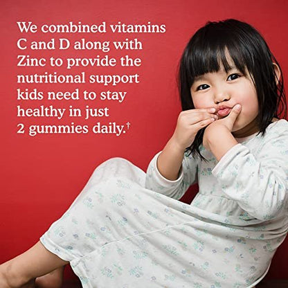 Garden of Life Kids Immunstärkung Gummibärchen mit Vitamin C, D3 & Zink – 3-in-1 tägliche Immununterstützung für Kinder – Bio, Nicht-GVO, Glutenfrei, Vegetarisch, Zuckerfrei, Kirsche Geschmack, 30-Tage-Vorrat