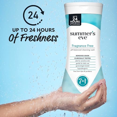 Summer's Eve Duftfreie Ganzkörper-Femininwäsche, Sanfte pH-ausgleichende Körperwäsche für Frauen, Entfernt Vaginalgeruch, 3er-Pack à 444 ml