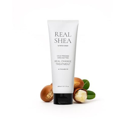 RATED GREEN Real Shea Real Change Behandlung – Tiefenwirksame Haarmaske mit Bio-Sheabutter & Avocadoöl für Haarreparatur & Feuchtigkeit, 240 ml
