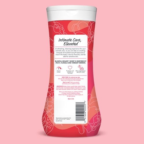 Summer's Eve Blissful Escape Tägliches Erfrischendes Ganzkörper-Femininwaschgel, Geruchsentfernung, pH-ausgeglichen, 15 Fl Oz (3er-Pack)