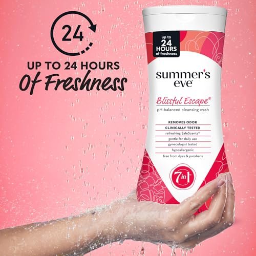 Summer's Eve Blissful Escape Tägliches Erfrischendes Ganzkörper-Femininwaschgel, Geruchsentfernung, pH-ausgeglichen, 15 Fl Oz (3er-Pack)