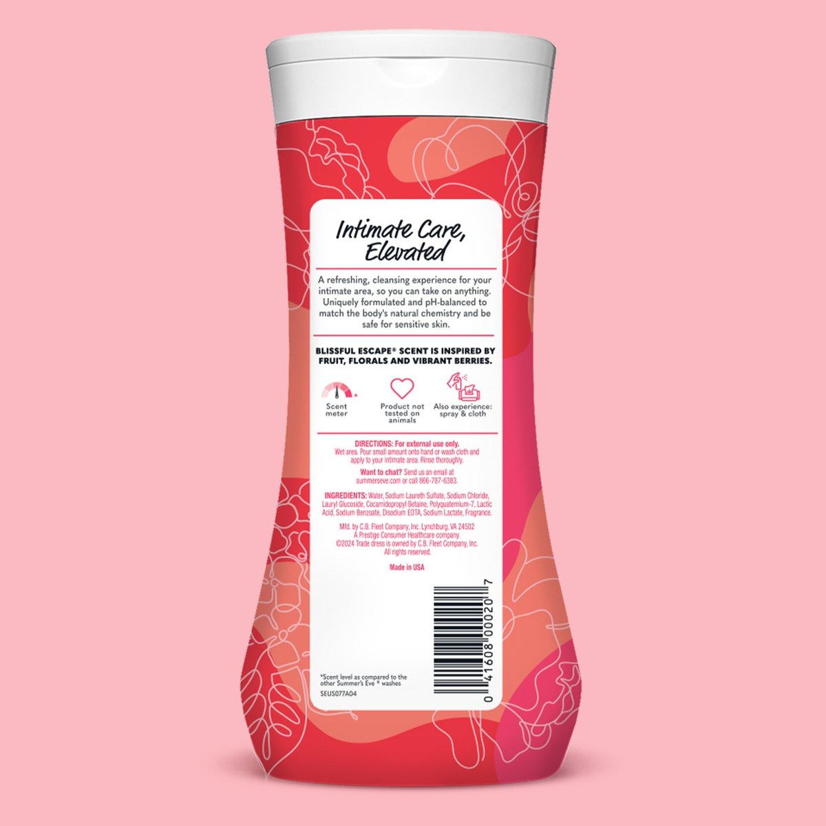 Summer's Eve Blissful Escape Tägliches Erfrischendes Ganzkörper-Femininwaschgel, Geruchsentfernung, pH-ausgeglichen, 15 Fl Oz (3er-Pack)