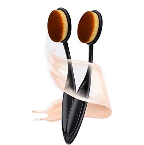 DNHCLL 2er Set Professionelle Ovale Puderquasten Foundation Make-up Pinsel für flüssiges, cremiges oder pudriges Make-up