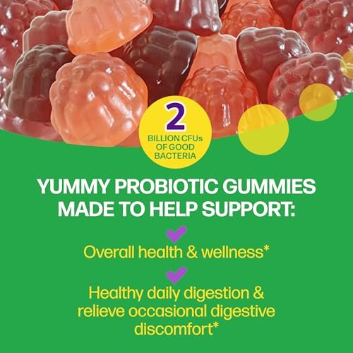Culturelle Tägliche Probiotische Gummibärchen für Frauen & Männer, Beerengeschmack, 52 Stück, natürlich gewonnene Probiotika + Präbiotika für die Verdauungsgesundheit, Nicht-GVO & vegan