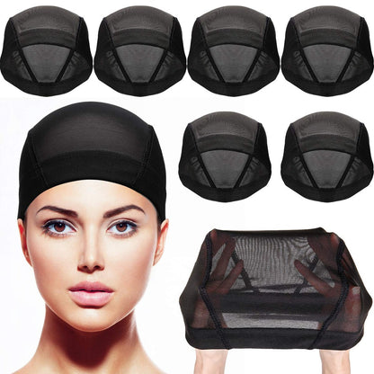 Tatuo 5er-Pack Mesh Wig Cap für Damen – Dehnbare, blanke Kappen zur Herstellung von Perücken (Klar, Blank)