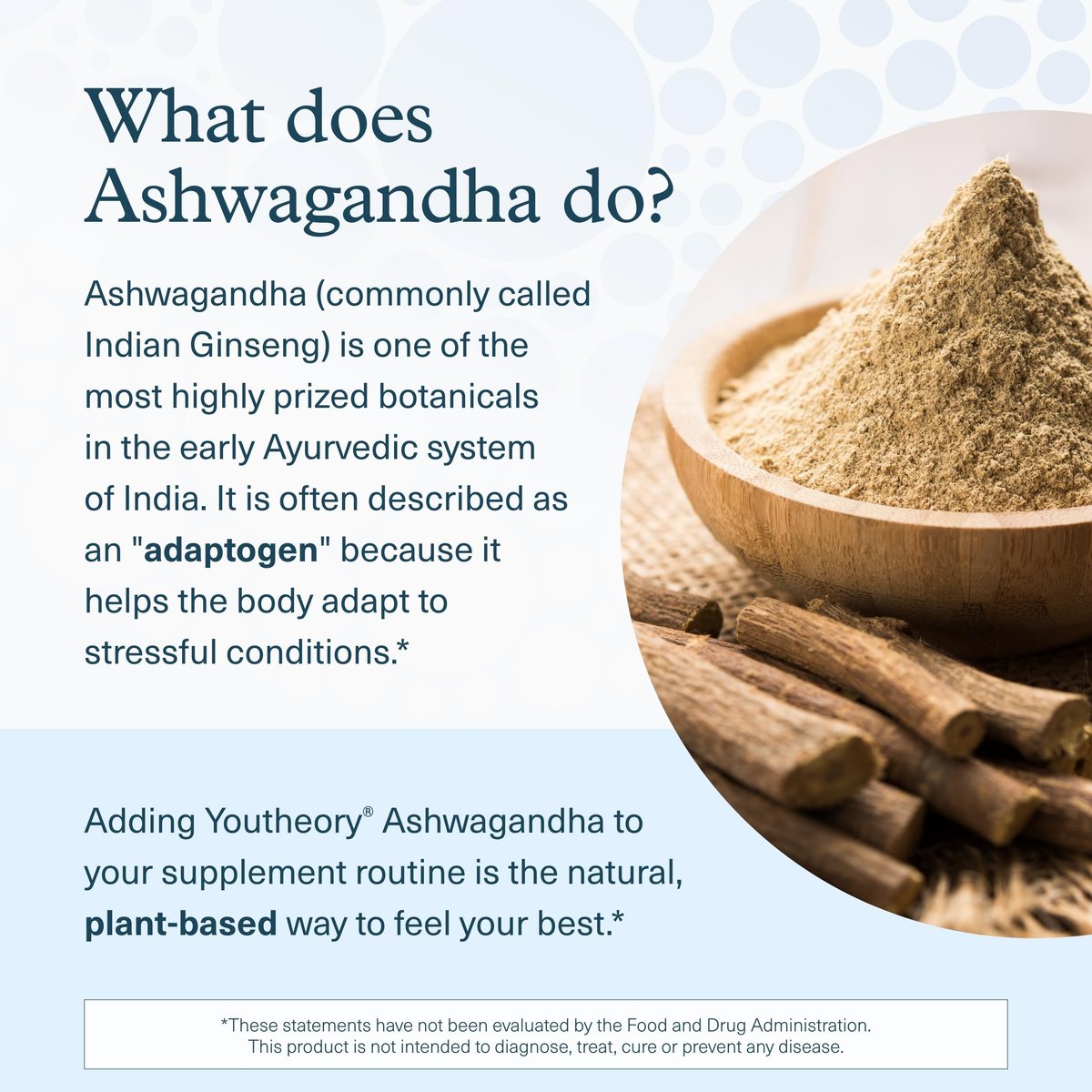 Youtheory Ashwagandha mit organischem KSM-66 Ashwagandha – Kräutermischung zur Unterstützung von Stressabbau & Energielevel* – Hilft, die Stimmung zu unterstützen* – 60 vegetarische Kapseln (30-Tage-Vorrat)
