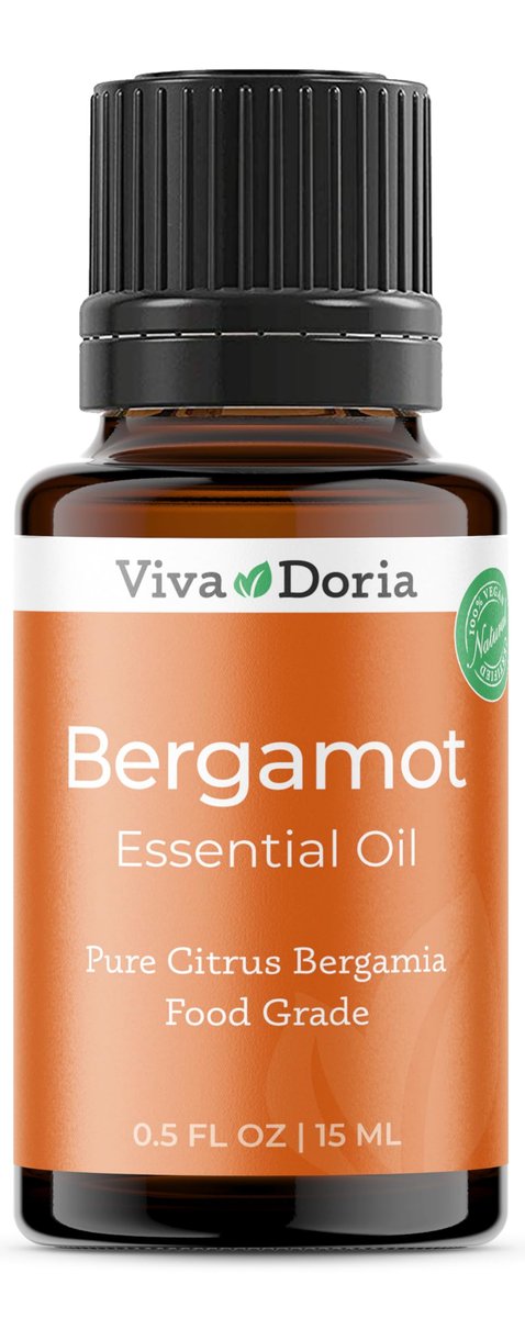Viva Doria Bergamotte Ätherisches Öl, 100% Rein, Natürlich, Italienisches Bergamotte Öl, Unverdünnt, für Aromatherapie | Lebensmittelecht, 15 ml (0,5 Fl Oz)