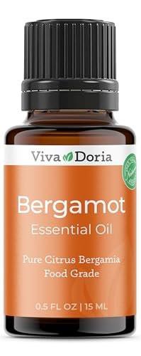 Viva Doria Bergamotte Ätherisches Öl, 100% Rein, Natürlich, Italienisches Bergamotte Öl, Unverdünnt, für Aromatherapie | Lebensmittelecht, 15 ml (0,5 Fl Oz)