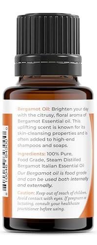 Viva Doria Bergamotte Ätherisches Öl, 100% Rein, Natürlich, Italienisches Bergamotte Öl, Unverdünnt, für Aromatherapie | Lebensmittelecht, 15 ml (0,5 Fl Oz)