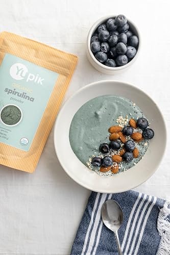 Yupik Bio Spirulina Pulver 250 g – USDA Bio, Nicht-GVO, Koscher, Glutenfrei, Vegan, Reich an Protein, Eisen & Antioxidantien – Superfood für Smoothies, Shakes & Backen