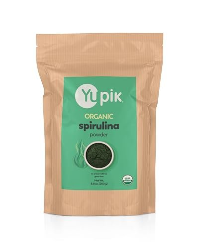Yupik Bio Spirulina Pulver 250 g – USDA Bio, Nicht-GVO, Koscher, Glutenfrei, Vegan, Reich an Protein, Eisen & Antioxidantien – Superfood für Smoothies, Shakes & Backen