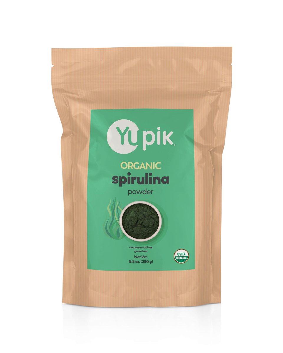 Yupik Bio Spirulina Pulver 250 g – USDA Bio, Nicht-GVO, Koscher, Glutenfrei, Vegan, Reich an Protein, Eisen & Antioxidantien – Superfood für Smoothies, Shakes & Backen