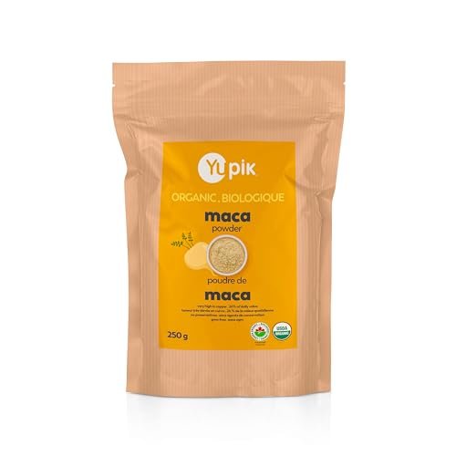 Yupik Bio Gelbes Maca-Pulver, 250 g, USDA-zertifiziert, glutenfrei, roh, vegan, koscher, nicht-GVO, nussig & erdiges Superfood für Smoothies & Backen