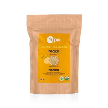 Yupik Bio Gelbes Maca-Pulver, 250 g, USDA-zertifiziert, glutenfrei, roh, vegan, koscher, nicht-GVO, nussig & erdiges Superfood für Smoothies & Backen