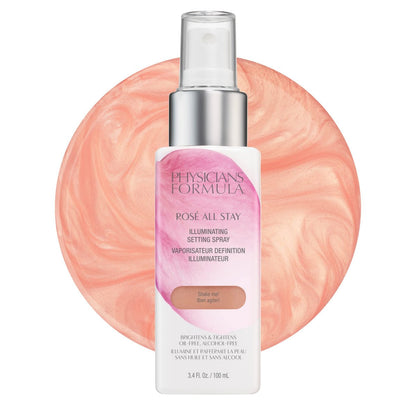 Physicians Formula Rosé All Stay Illuminating Setting Spray – Ölfreier, alkoholfreier Make-up-Fixierspray mit Antioxidantien, dermatologisch getestet, 100 ml