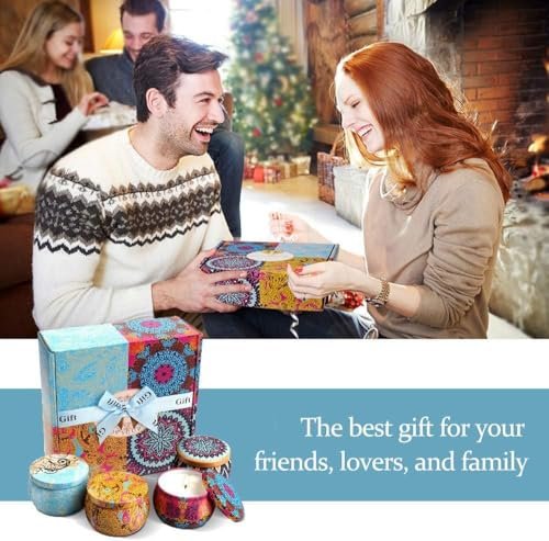 Kerzengeschenkset für Frauen, 4er Pack Duftkerzen mit 8% ätherischen Ölen, 120 Stunden langanhaltende Aromatherapie-Kerzen für Entspannung zu Hause