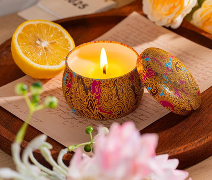 Kerzen Geschenkset für Frauen, 4er-Pack langanhaltende Lavendel-Duftkerzen aus Sojawachs, Aromatherapie-Kerzen für Entspannung zu Hause, ideales Geschenk zum Geburtstag, Erntedankfest, Muttertag, Valentinstag