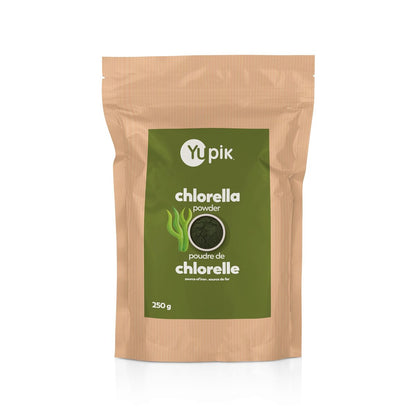 Yupik Chlorella Pulver 250 g – Superfood, Koscher, Glutenfrei, Reich an Chlorophyll, Antioxidantien, Protein, Eisen, Schwermetall-Entgifter