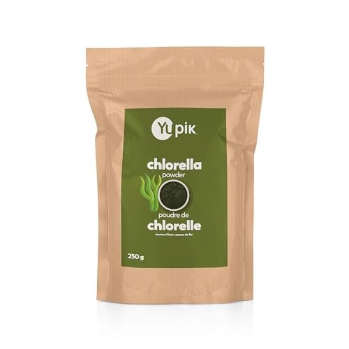 Yupik Chlorella Pulver 250 g – Superfood, Koscher, Glutenfrei, Reich an Chlorophyll, Antioxidantien, Protein, Eisen, Schwermetall-Entgifter