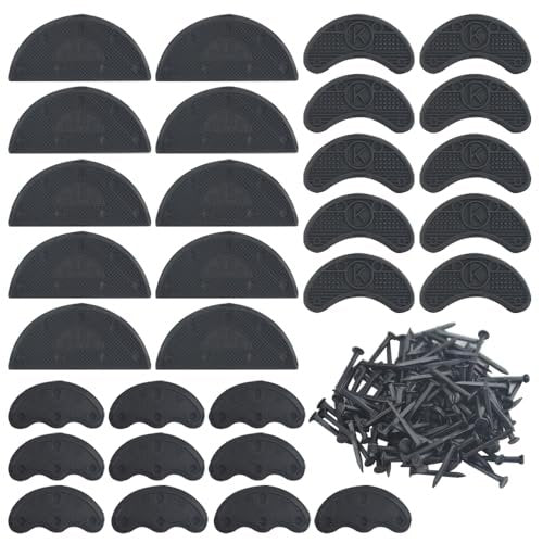 TOVOT 30-teiliges Absatzplatten-Set Schwarz – Absatzkappen, Gummispitzen für Sohlenschutz & Reparatur mit Nägeln (3 Größen)