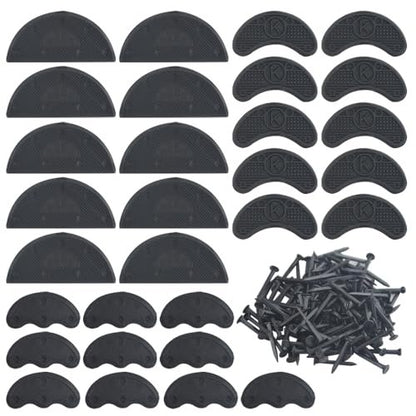 TOVOT 30-teiliges Absatzplatten-Set Schwarz – Absatzkappen, Gummispitzen für Sohlenschutz & Reparatur mit Nägeln (3 Größen)
