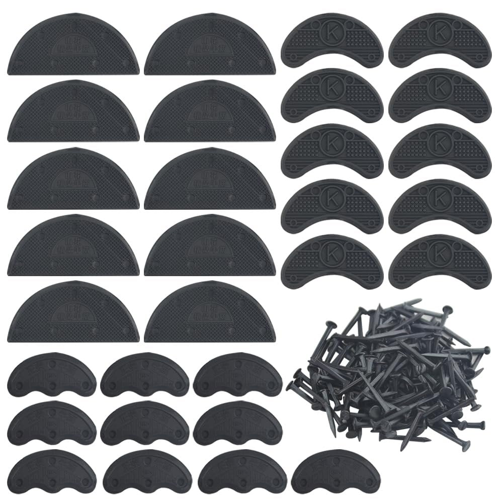 TOVOT 30-teiliges Absatzplatten-Set Schwarz – Absatzkappen, Gummispitzen für Sohlenschutz & Reparatur mit Nägeln (3 Größen)