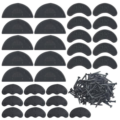 TOVOT 30-teiliges Absatzplatten-Set Schwarz – Absatzkappen, Gummispitzen für Sohlenschutz & Reparatur mit Nägeln (3 Größen)