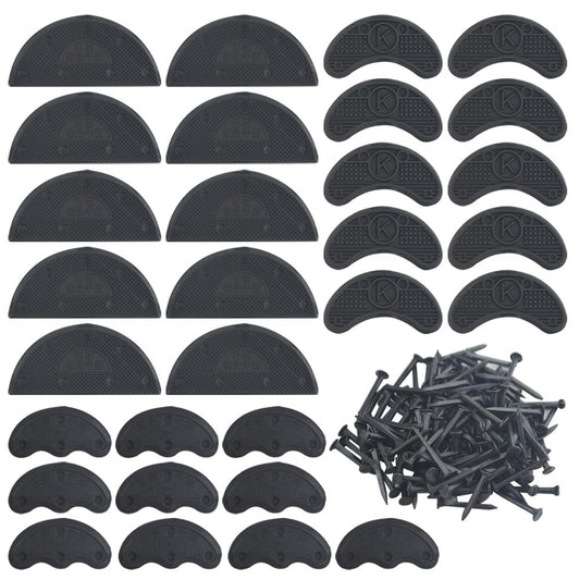 TOVOT 30-teiliges Absatzplatten-Set Schwarz – Absatzkappen, Gummispitzen für Sohlenschutz & Reparatur mit Nägeln (3 Größen)