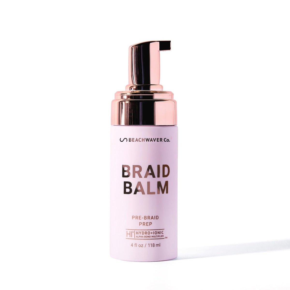The Beachwaver Co. Braid Balm Pre-Braid Prep – Frizz-Kontrollierender Primer-Schaum (118 ml) | Stärkt und reduziert Fliegenhaare mit HiX Vegan Bond Multipliern | Für alle Haartypen | Bondi Beach Day