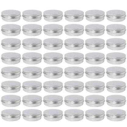 Moretoes 48er-Pack 2 oz Metallrunddosen Aluminiumdosen mit Schraubdeckel für Salben, Gewürze oder Bonbons