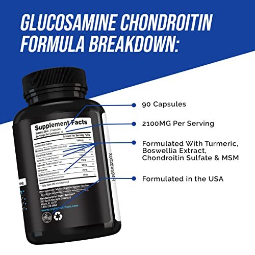 ORPHIC NUTRITION Glucosamin Chondroitin MSM 2100 mg – 90 Kapseln – Gelenkunterstützung für Männer & Frauen – Unterstützt Gelenkknorpel & Mobilität