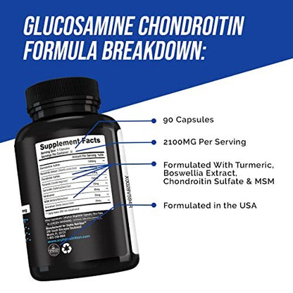 ORPHIC NUTRITION Glucosamin Chondroitin MSM 2100 mg – 90 Kapseln – Gelenkunterstützung für Männer & Frauen – Unterstützt Gelenkknorpel & Mobilität